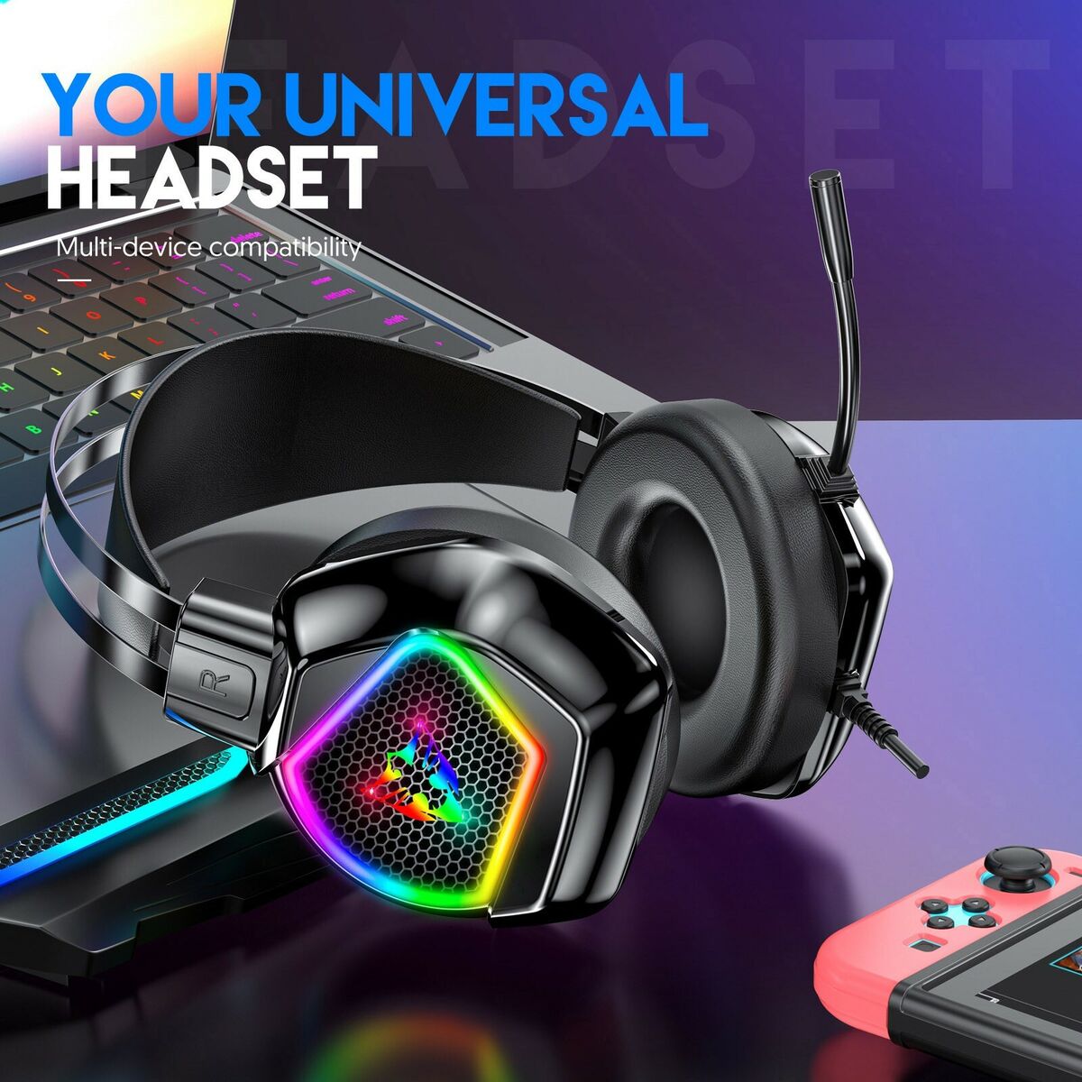 Wired Gaming Headset RGB Multi-Platform with Mic