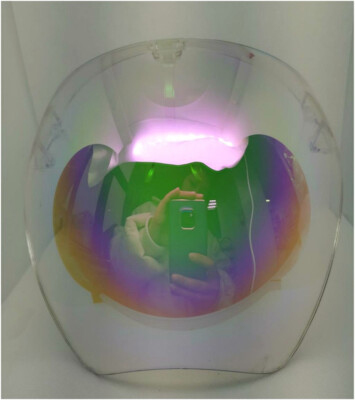 UNISEX ADULT SIZE FULL FACE FOG-RESISTANT FACE SHIELD ~ PINK MIRROR