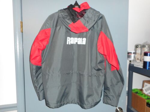 Rapala Rain Suit Fishing Jacket & Bib - Size Men's Medium - Color - Red & Grey - Picture 2 of 3