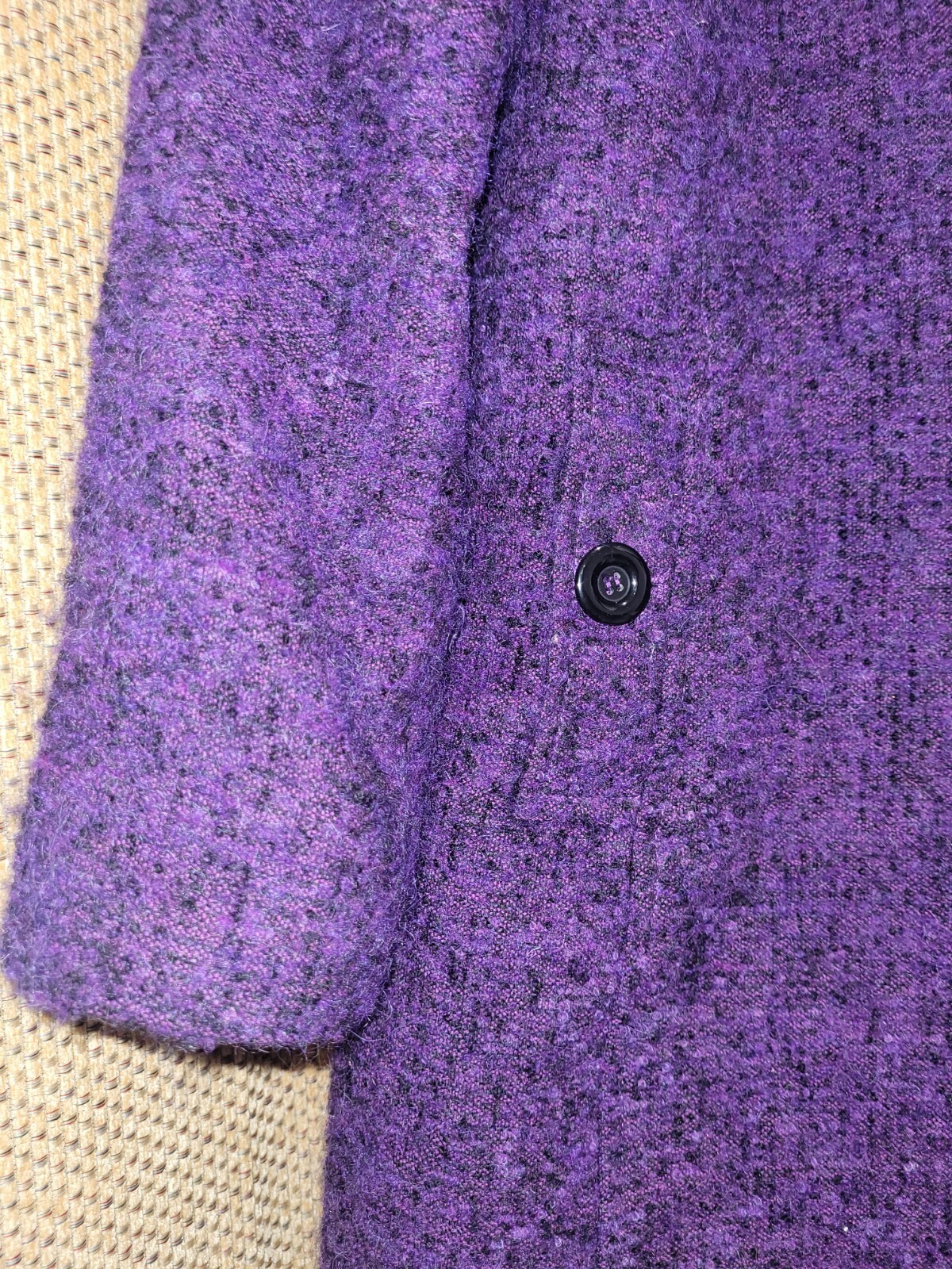 LADIES VIYELLA COAT SIZE 16 PURPLE BLACK WOOL ALPACA FULLY LINED eBay