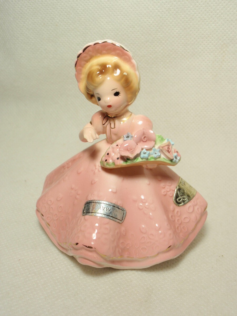 Vtg Josef Originals Doll Month Series May Girl Figurine Flower