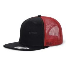 Mesh Trucker Hat Flat Brim Visor Snapback Adjustable Baseball Cap Hip Hop Style