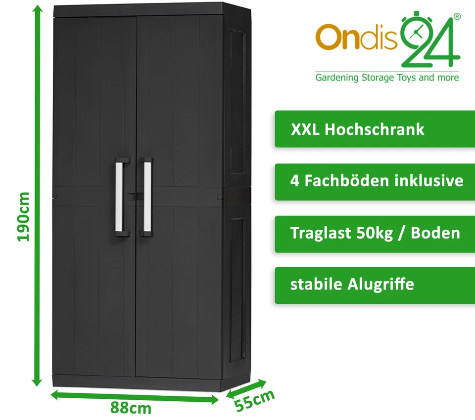 XXL Kunststoffschrank Geräteschrank Hero Haushaltschrank Mehrzweckschrank - Bild 2 von 4