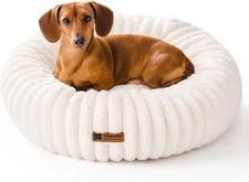 MEWOOFUN Donut Dog Bed – Fluffy, Calming, Washable Pet Bed for Small Dogs - NIB