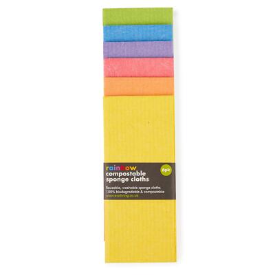 Eco Living kompostierbare Schwammtücher - Regenbogen (6er Pack)
