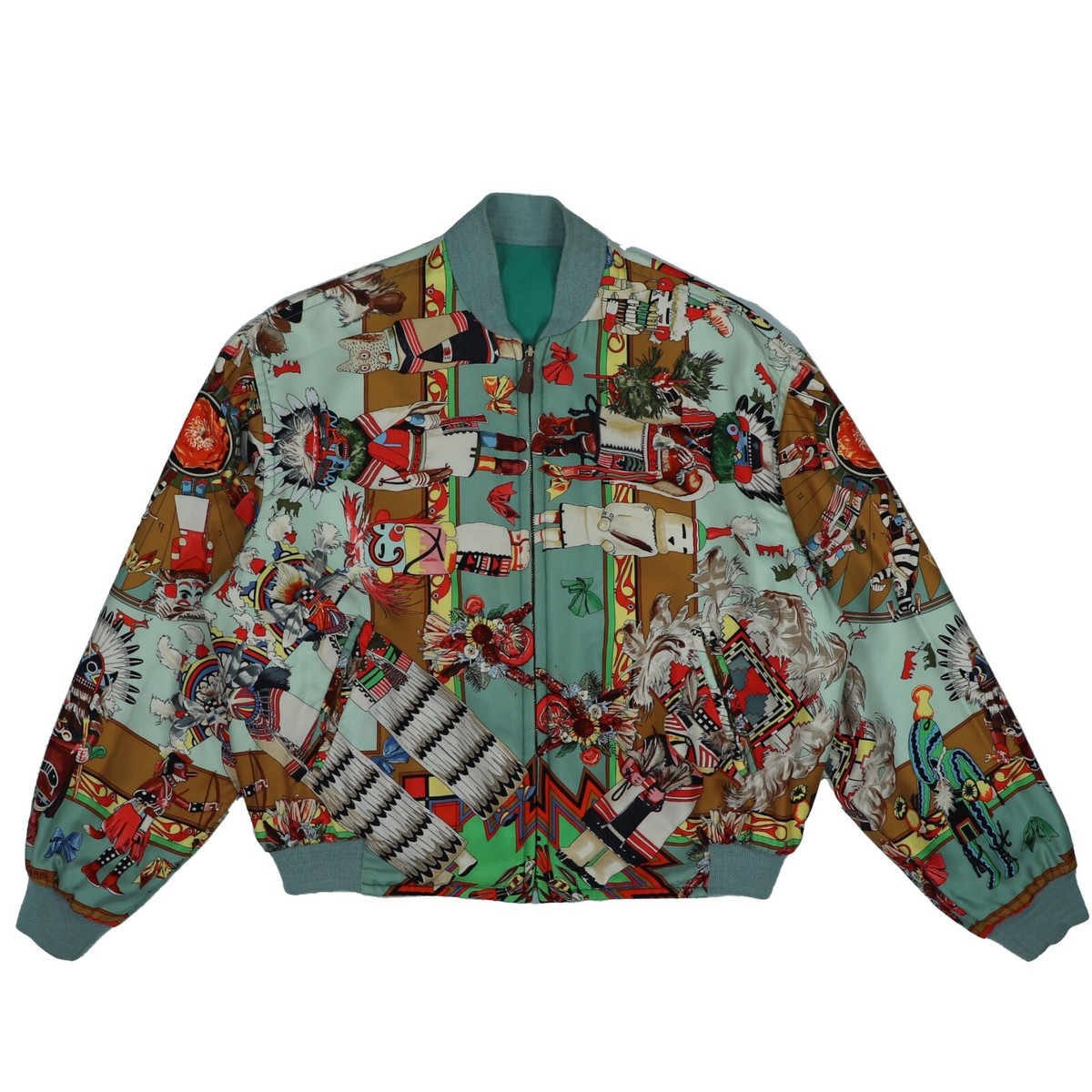 HERMES Silk Scarf Reversible Bomber Jacket 