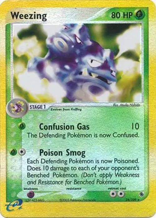 Weezing - 24/109 - Pokemon Ex Ruby & Sapphire Reverse Holo Rare NM