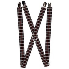  Suspenders - 1.0  - Plaid Black/Red ACC NEW