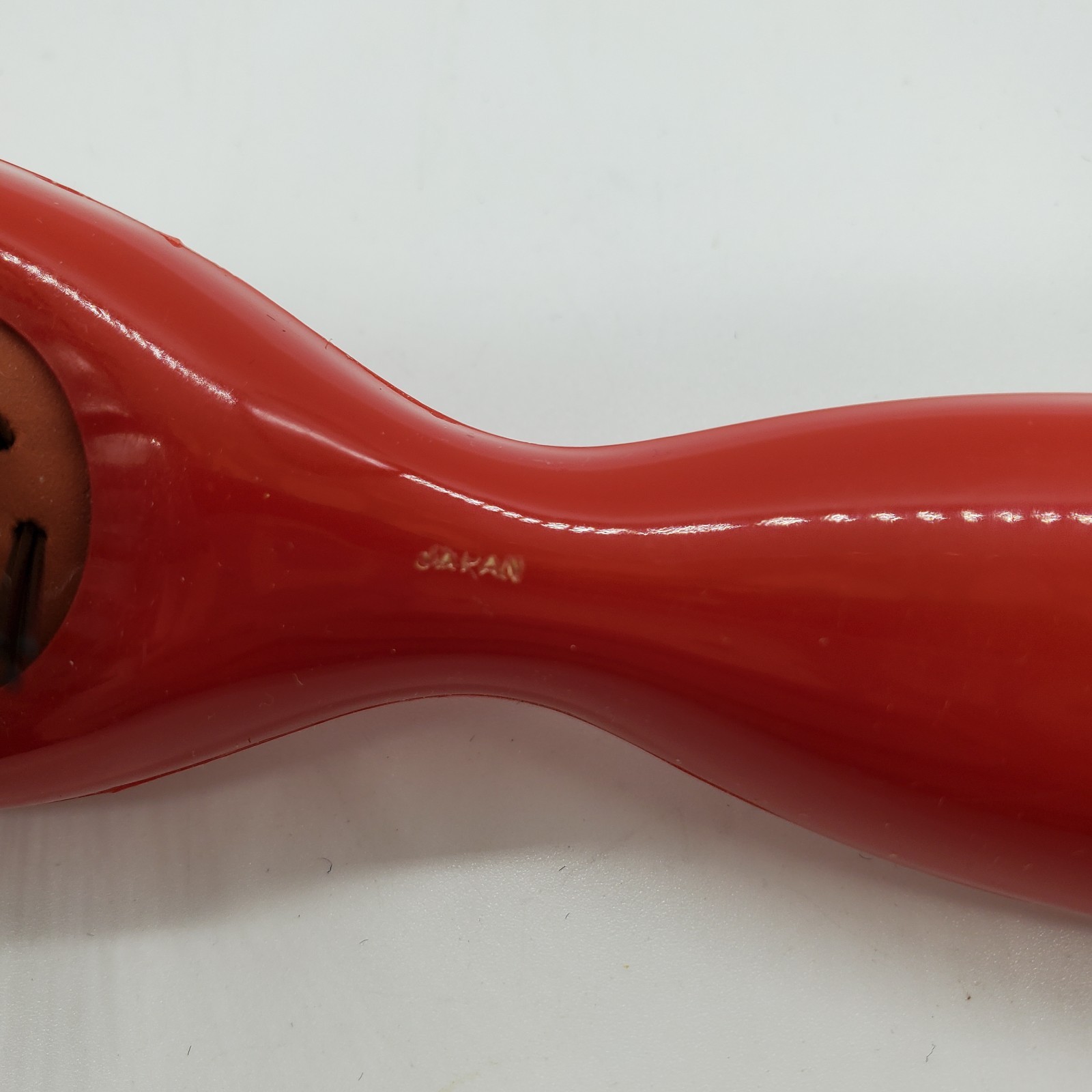 Vintage DUBL DUCK Red Plastic 9" Hairbrush 507-J Pointed Handle Brush Japan