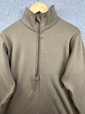 Rothco 1/2 Zip Pullover Mens Medium Brown Waffle Grid Fleece Layer II Mid Weight