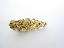 Small tiny gold metal filigree hair pin alligator clip barrette for fine thin
