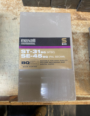 5X Maxell ST-31/SE-45 Video Tape S-VHS Broadcast Quality NEW