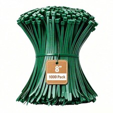 Armpow 8 Inch Garden Green Zip Tie 1000 PCS, 40 Lbs - 8 inch,