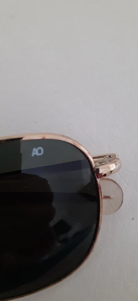 American Optical Pilot Sunglasses AUTH Gold Frames Black Lens 1970's Vietnam era - Image 4 of 4