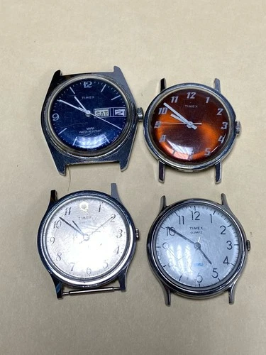 Timex Blue/Copper Dial 4 Pc Watch Lot Vintage/mod Untested