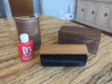 Vintage Discwasher vinyl record cleaning brush walnut handle bottle D3 fluid