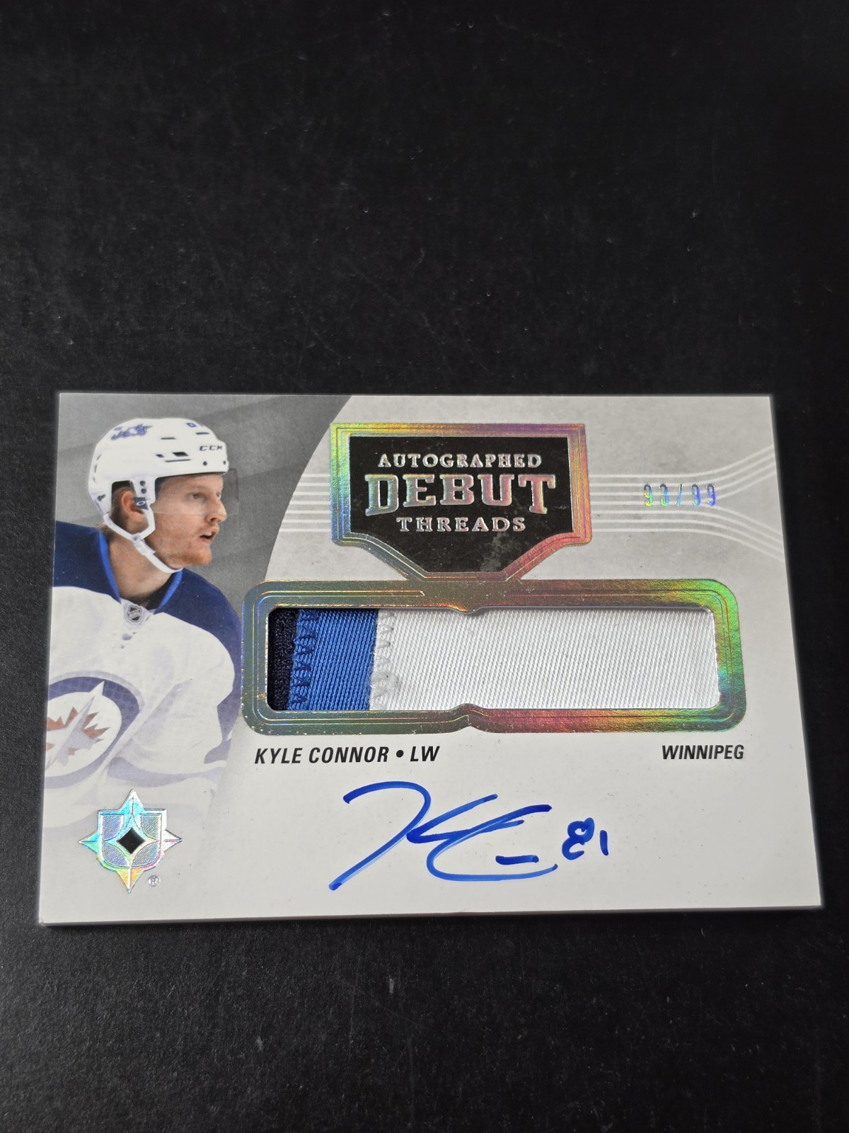 16-17 UD ULTIMATE KYLE CONNOR DEBUT THREADS ROOKIE AUTO PATCH SIGNATURE #/99