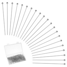 500Pcs Ball Head Pins for Jewelry Making, Stainless Steel Long 50mm Silver Ba...