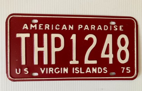 EXCEPTIONAL VIRGIN ISLANDS 1975 LICENSE PLATE MARGARITAVILLE CARIBBEAN VACATION