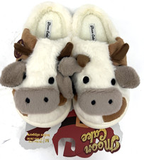 Womens Cow Animal Print Indoor Memory Foam Cushion Slip On Slide Slippers M 7/8