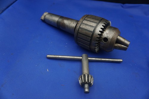 Jacobs 20N Ball Bearing Super Chuck 3/8-1in MT5 Morse Taper Arbor USA w/Key Tool