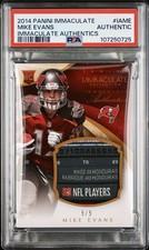 2014 Panini Immaculate Mike Evans Rookie Immaculate Authentics 5/5 PSA Authentic