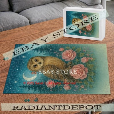 Owl Rose Night Woodland nature 500pc jigsaw puzzle 15X20.5 in