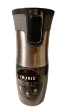 Keurig Contigo Stainless Steep 14 Oz Autoseal Vacuum Travel Mug Hot Cold SILVER