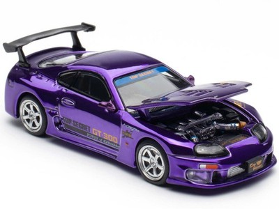 TOYOTA SUPRA TOP SECRET GT300 RHD PURPLE CHROME 1/64 BY POP RACE