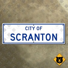 City of Scranton Pennsylvania limit boundary street highway road sign 30x10