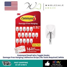 Command Small Wire Toggle Hooks Damage Free Hanging  Adhesive Strips  No Tools