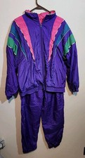 Bocoo Women's Colorful Tracksuit Size M Vintage Retro Geometric Shiny