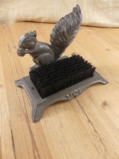 Cast Iron Boot Scraper Brush Brown Squirrel  Nut Design Shoe Cleaner Rustic