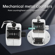 Stainless Steel Hand Tally Number Counter Click Clicker 4-digit 0 9999 Counting