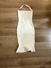 white halter neck bodycon dress size small