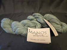Manos del Uruguay Lace Yarn Baby Alpaca Silk Cashmere Pair Of Hanks 50g/439yd