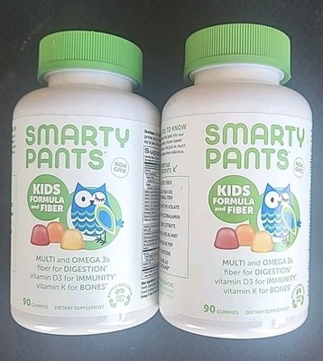 2-Smartypants Kid Formula Fiber Multi Omega 3 Vitamin D3 K 90 PER  10/11/26