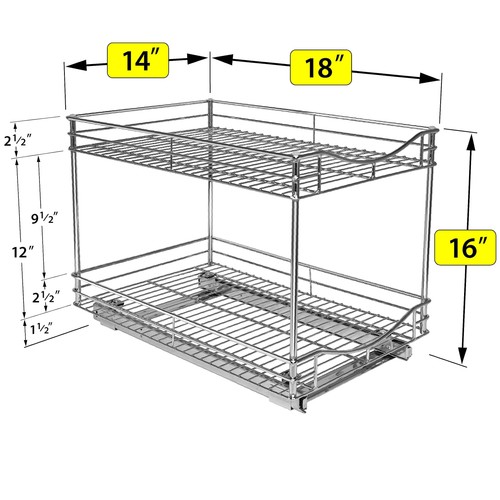 LYNK PROFESSIONAL® Pull Out Cabinet Organizer - 14" x 18" - Slide Out Drawe - Picture 5 of 5