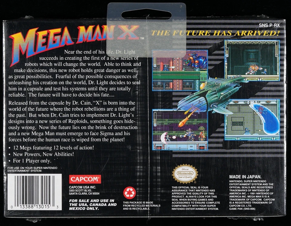 Mega Man X - Made in Japan - WATA 7.0 B+ Sealed - SNES Super Nintendo - 1994 - Image 4 of 4