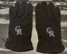 Colorado Rockies '47 Brand Fleece Gloves w/Leather Padding, Black, Size L Men