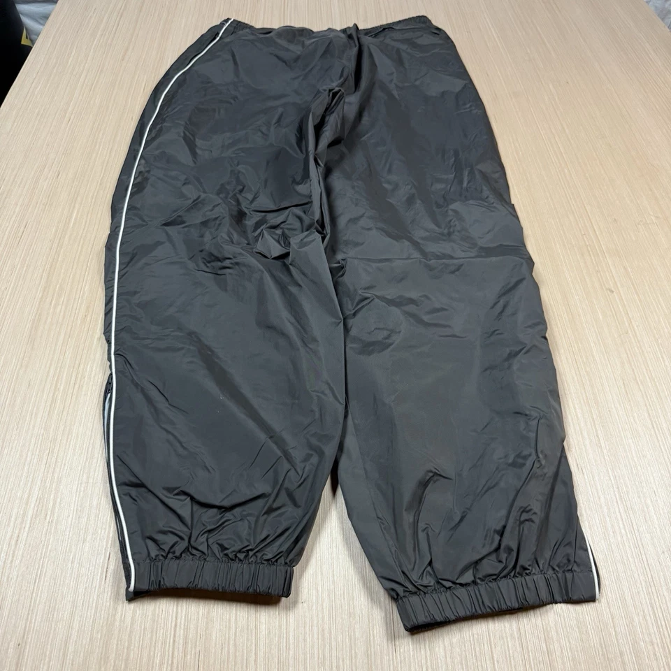 Pantalones cortavientos vintage Y2K pierna ancha holgados forrados L Cyber Mall Goth Tek Gear Foto 4 de 4