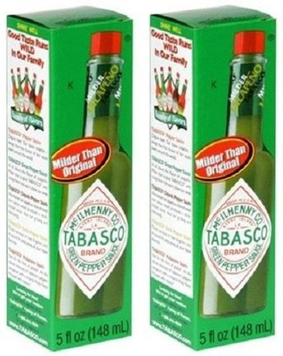 Tabasco Green Pepper Mild Flavor Hot Sauce 5 oz Bottle 2 Bottle Pack