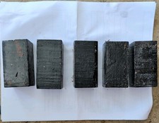 5 pieces of 1.5x1.5x3 Gaboon Ebony Turning Blank Square Wood Block Black Gabon