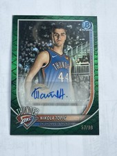 2025 Topps Bowman Chrome Base Chrome AUTO Green Shimmer #BCA-NO Nikola Topic /99