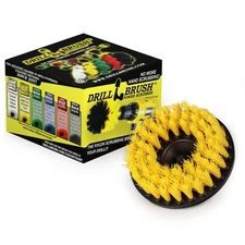 Yellow Drill Brush for Cleaning Showers, Tubs, Bathrooms, Tile, and Grout
