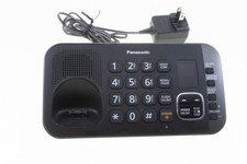 Panasnic Base Answering Machine KX-TGE640 Black TESTED Clean AC Adapter