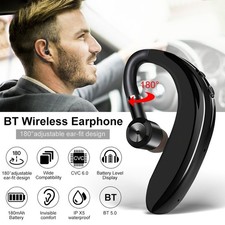 Bluetooth 5.0 Headphones Driving Calling Headset Handsfree Earphone Ear-hook Mic