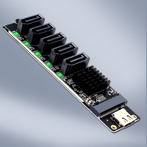 3X(Type C to 5-Port SATA 3.0 Adapter Card 6Gbps JM575&JMS580 Chip USB C to2350 - Afbeelding 8 van 8