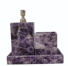 Amethyst Bath Set, Set of 3 Piece Bathroom Accessories - Luxury Bathroom Kit