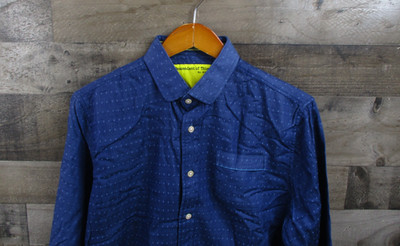 Descendant of Thieves Shirt Mens Large Blue Limited Edition Cotton Button Up
